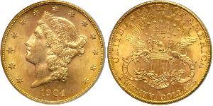 20 Долар США (1776 - ) Золото 