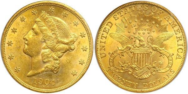 20 Долар США (1776 - ) Золото 