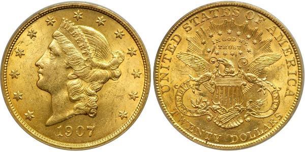 20 Долар США (1776 - ) Золото 