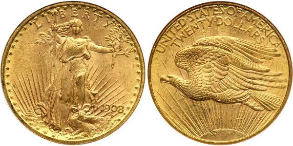20 Долар США (1776 - ) Золото 