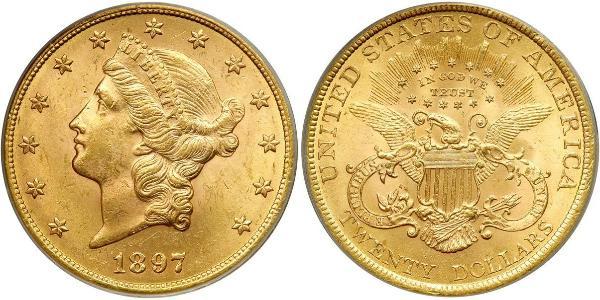 20 Долар США (1776 - ) Золото 