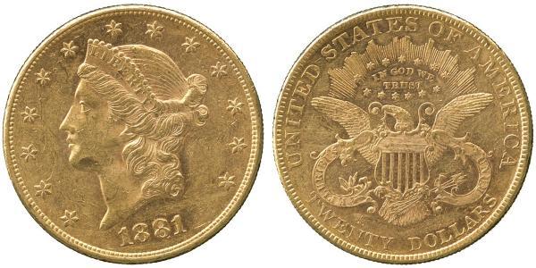 20 Долар США (1776 - ) Золото 