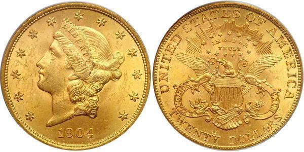 20 Долар США (1776 - ) Золото 