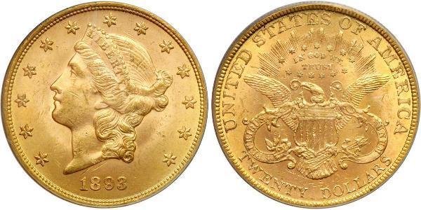 20 Долар США (1776 - ) Золото 