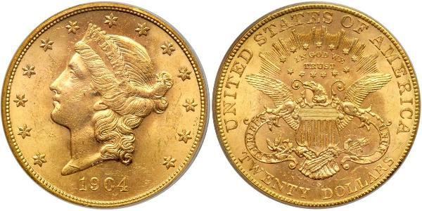 20 Долар США (1776 - ) Золото 