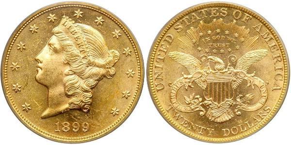 20 Долар США (1776 - ) Золото 