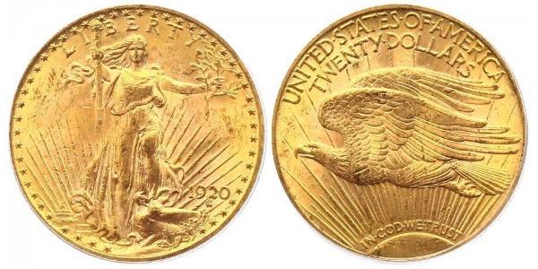 20 Долар США (1776 - ) Золото 