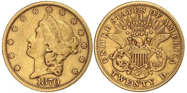 20 Долар США (1776 - ) Золото 