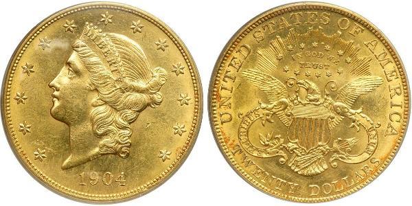 20 Долар США (1776 - ) Золото 