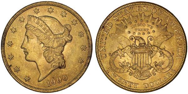 20 Долар США (1776 - ) Золото 