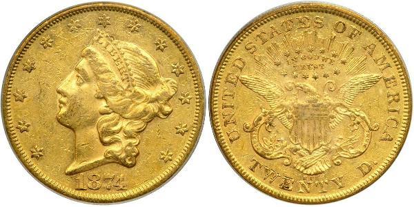 20 Долар США (1776 - ) Золото 