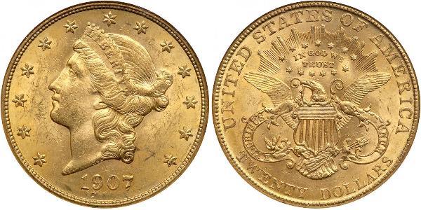 20 Долар США (1776 - ) Золото 