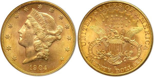 20 Долар США (1776 - ) Золото 