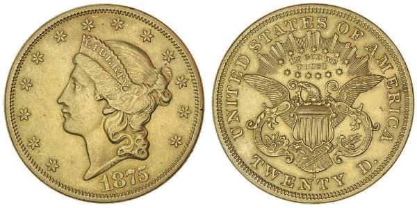 20 Долар США (1776 - ) Золото 