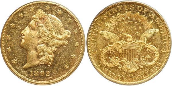 20 Долар США (1776 - ) Золото 