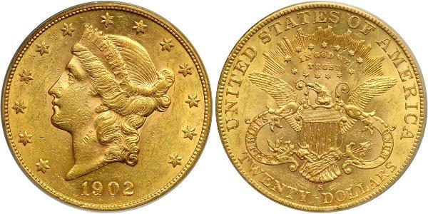 20 Долар США (1776 - ) Золото 