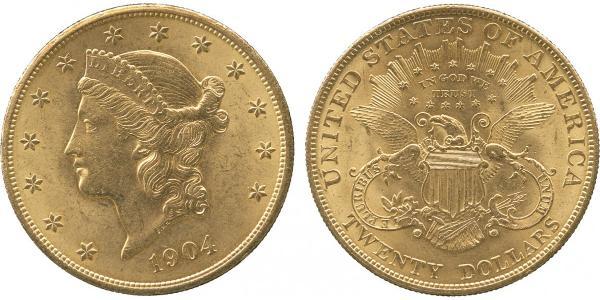 20 Долар США (1776 - ) Золото 
