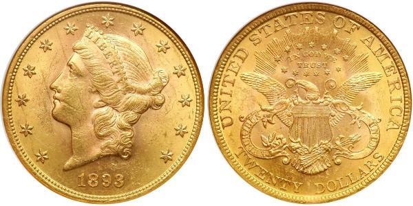 20 Долар США (1776 - ) Золото 
