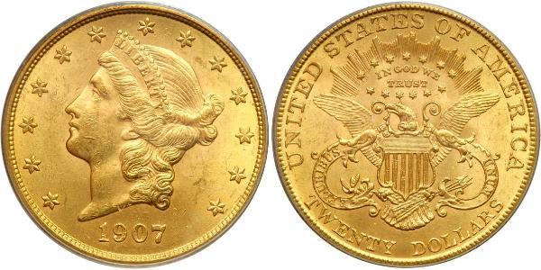 20 Долар США (1776 - ) Золото 