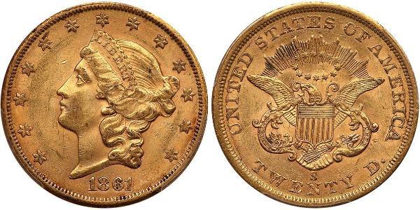 20 Долар США (1776 - ) Золото 