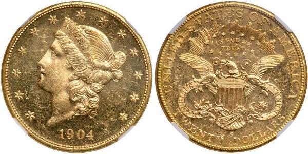 20 Долар США (1776 - ) Золото 