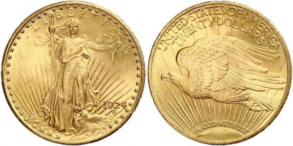 20 Долар США (1776 - ) Золото 