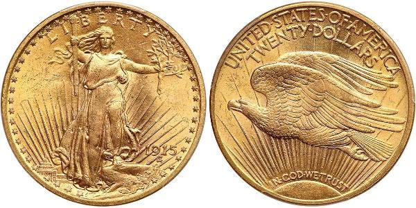20 Долар США (1776 - ) Золото 