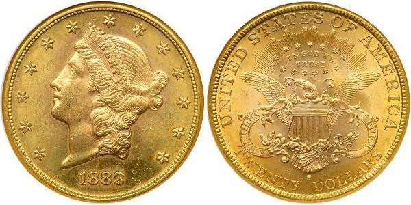 20 Долар США (1776 - ) Золото 
