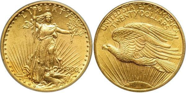 20 Долар США (1776 - ) Золото 