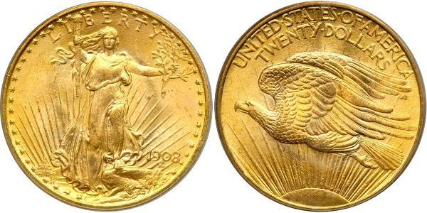 20 Долар США (1776 - ) Золото 