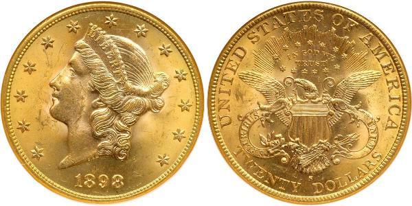 20 Долар США (1776 - ) Золото 