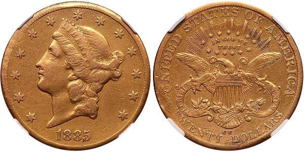20 Долар США (1776 - ) Золото 