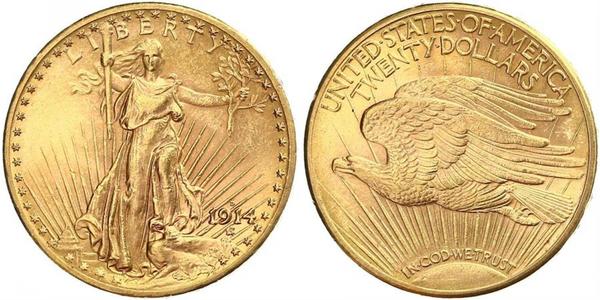 20 Долар США (1776 - ) Золото 