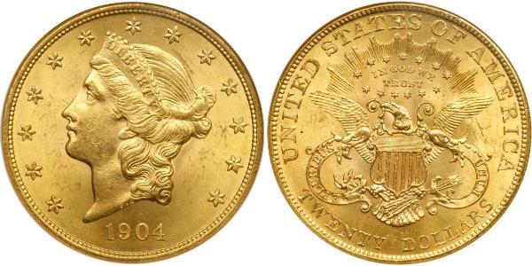 20 Долар США (1776 - ) Золото 