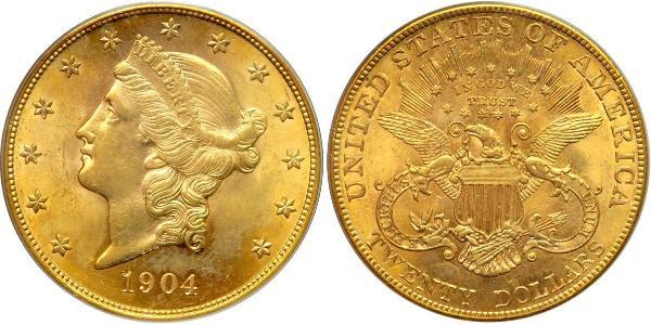 20 Долар США (1776 - ) Золото 