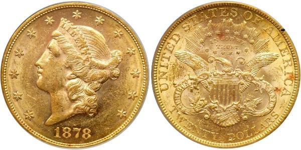 20 Долар США (1776 - ) Золото 