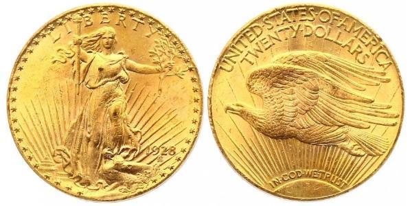 20 Долар США (1776 - ) Золото 