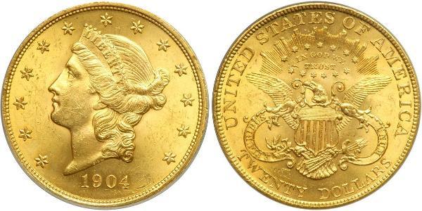 20 Долар США (1776 - ) Золото 