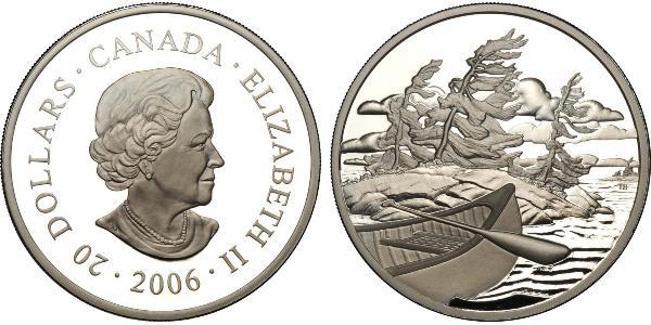 20 Долар Бразилія Срібло Єлизавета II (1926-2022)