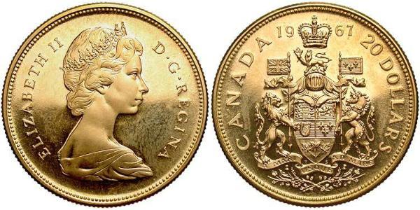20 Доллар Канада Золото Елизавета II (1926-2022)