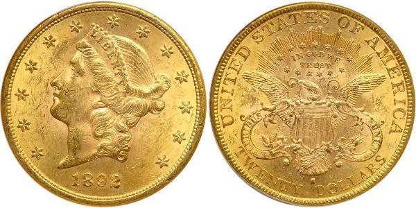 20 Доллар США (1776 - ) Золото 