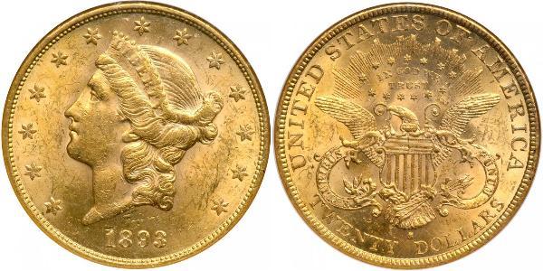 20 Доллар США (1776 - ) Золото 