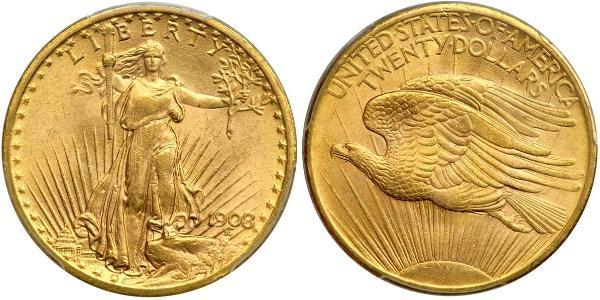20 Доллар США (1776 - ) Золото 