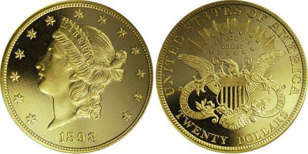 20 Доллар США (1776 - ) Золото 