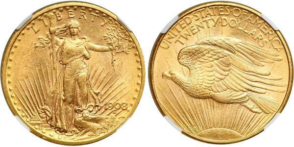20 Доллар США (1776 - ) Золото 