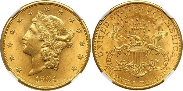 20 Доллар США (1776 - ) Золото 