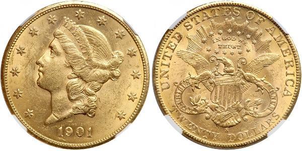 20 Доллар США (1776 - ) Золото 