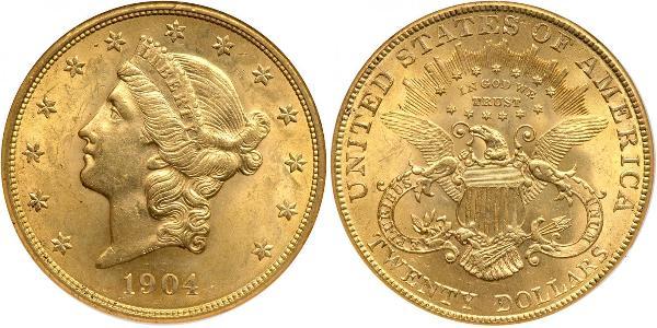 20 Доллар США (1776 - ) Золото 