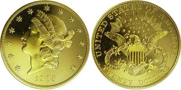 20 Доллар США (1776 - ) Золото 