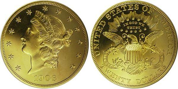 20 Доллар США (1776 - ) Золото 